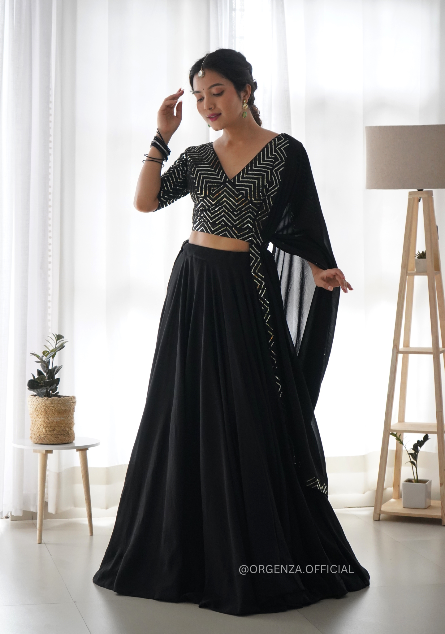Black Fox Georgette Silk Lehenga Choli - Orgenza Store