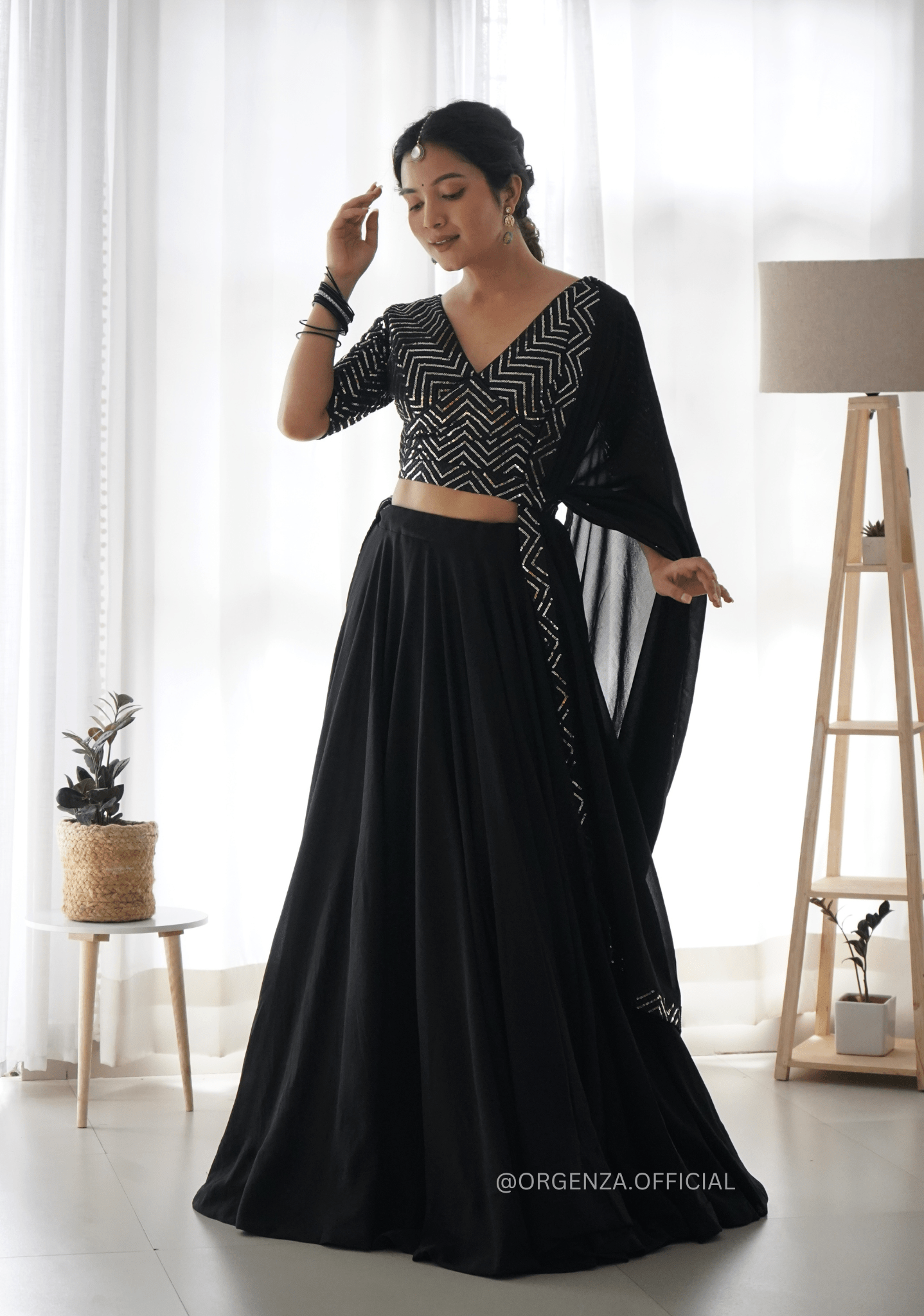 Black Fox Georgette Silk Lehenga Choli - Orgenza Store