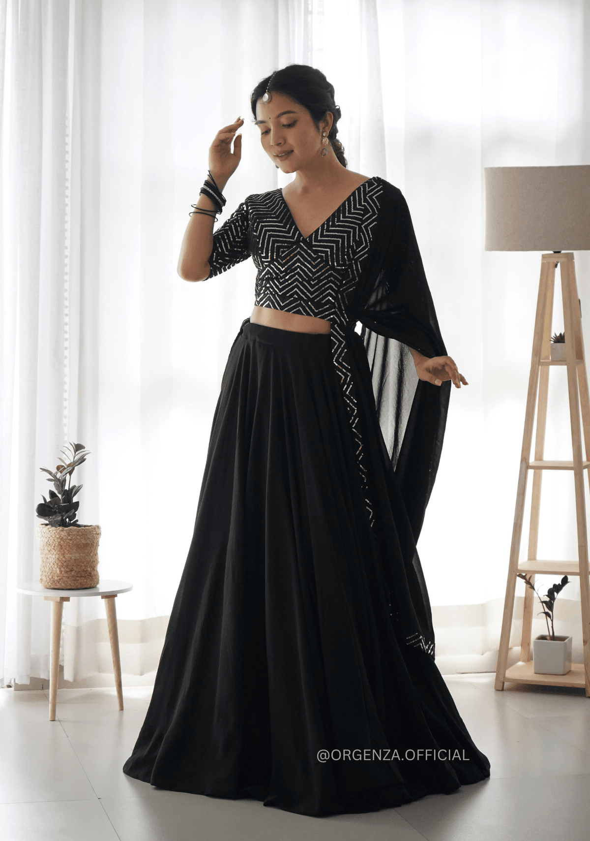 Black Fox Georgette Silk Lehenga Choli - Orgenza Store - digisoch