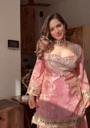 Traditional Fendy Silk Sharara Suit with Dupatta - Orgenza Store