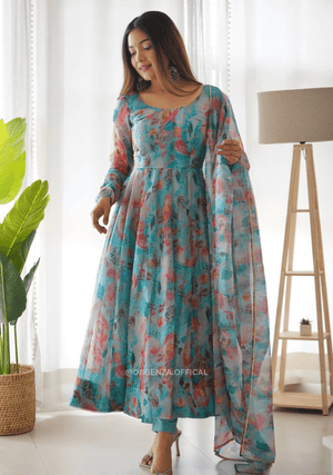 Pure Tabby Silk Organza Silk Anarkali Kurtis - Orgenza Store - digisoch