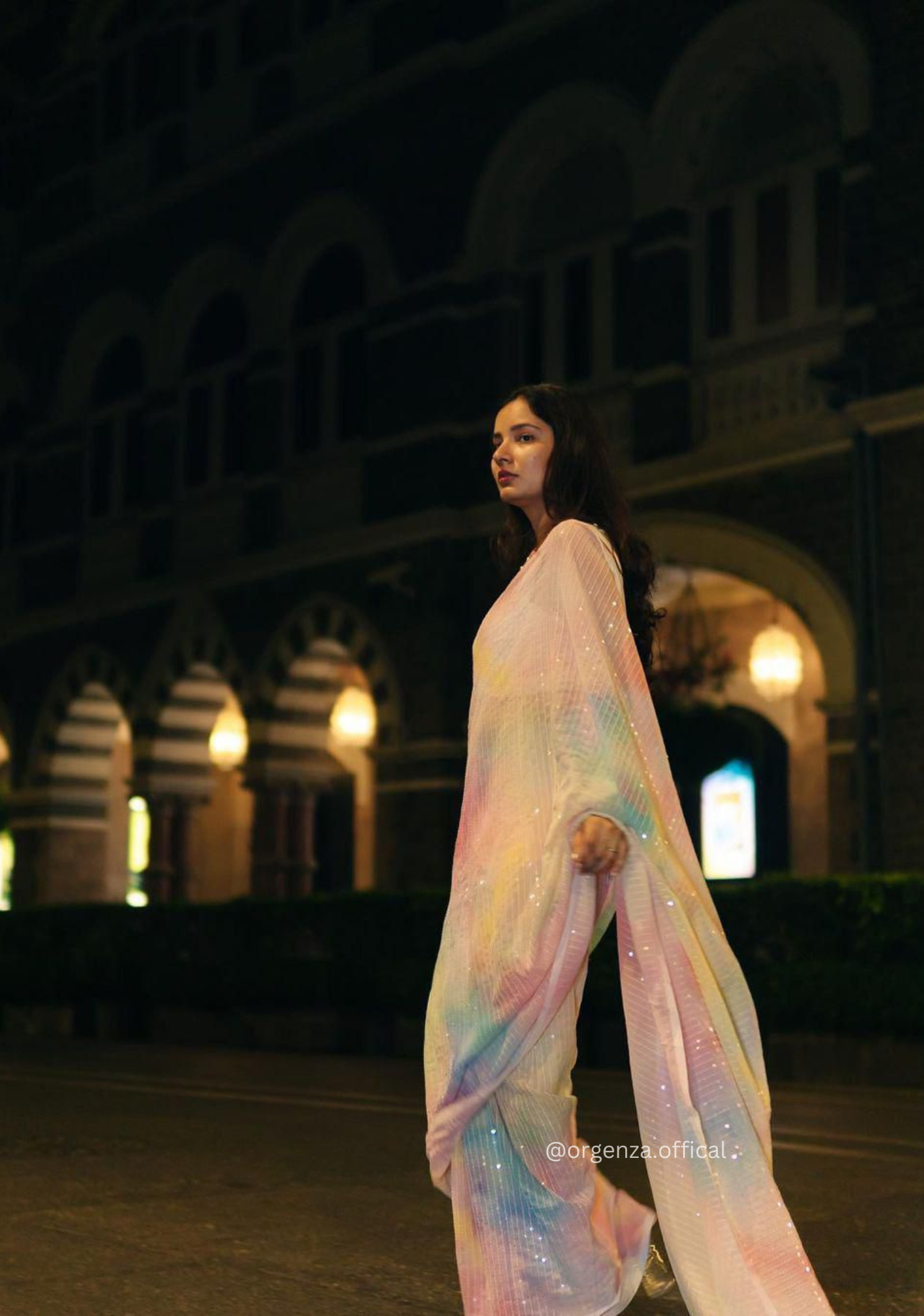 Multi Colour Georgette Silk Saree