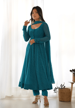 Georgette Silk Laheriya Print Anarkali - Orgenza Store - digisoch