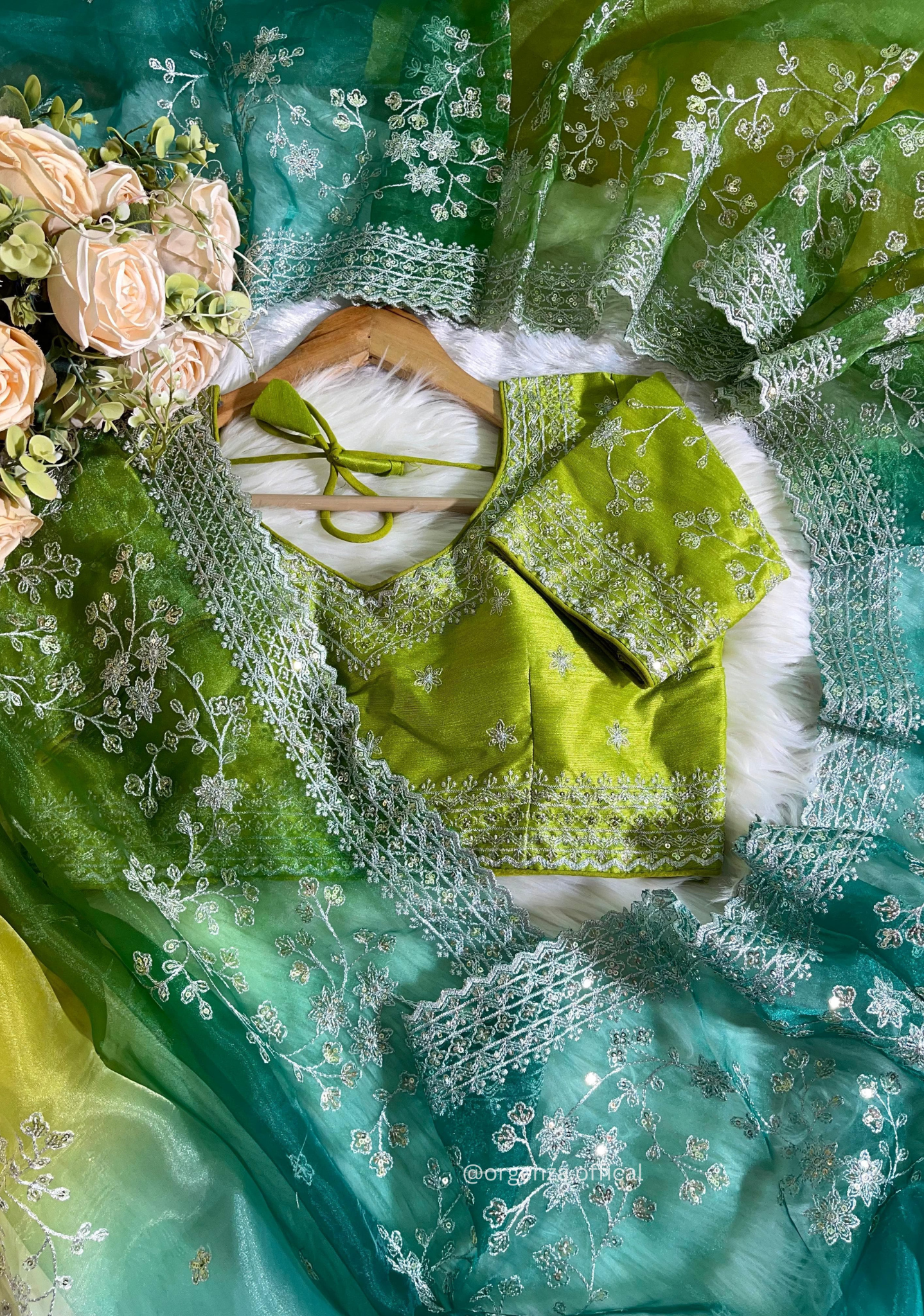 Organza Silk Saree With Beautiful Embroidery Zari Work - Orgenza Store
