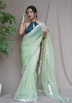 Pure Organza Saree With Fancy Lace Border - Orgenza Store - digisoch