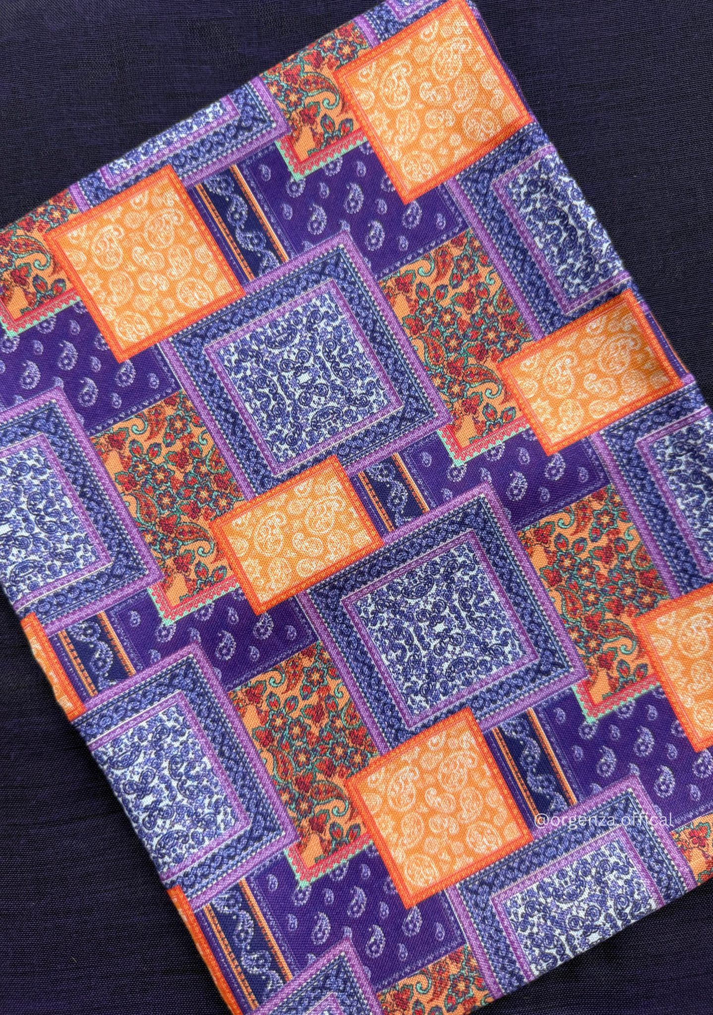 Purple Colour Cotton Saree With Box Print Blouse