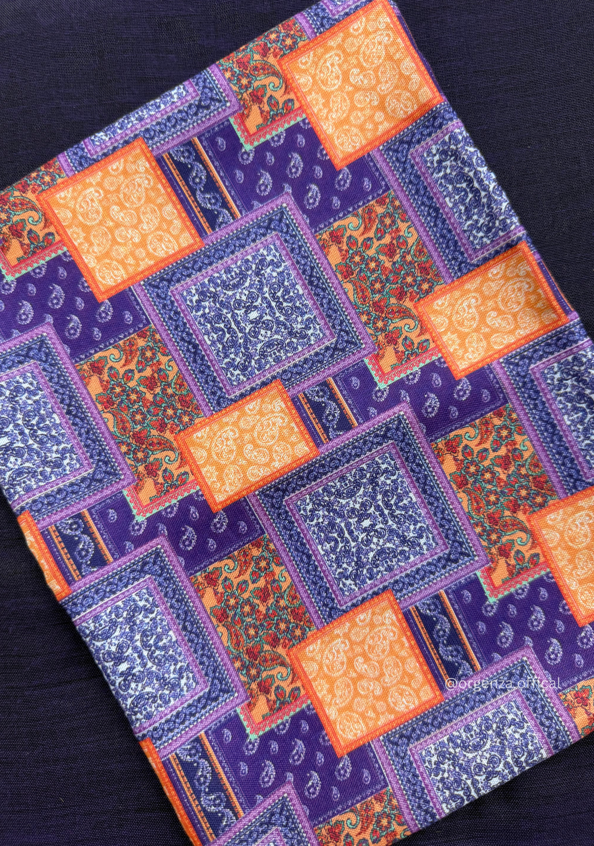 Purple Colour Cotton Saree With Box Print Blouse - Orgenza Store - digisoch