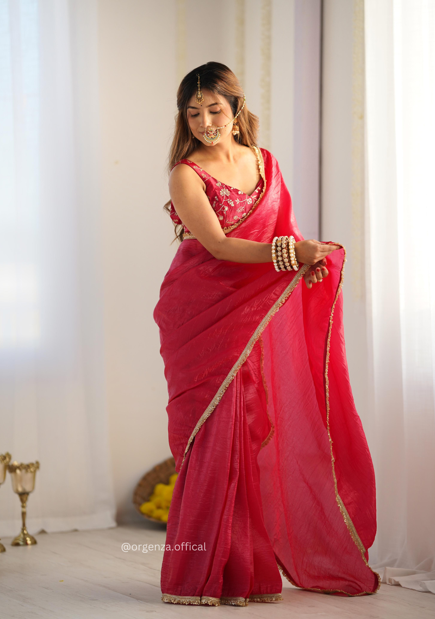 Ready To Wear Tissue Silk Saree - Orgenza Store