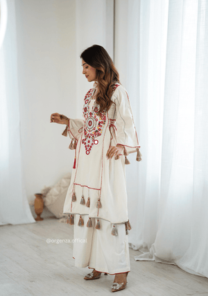 White Colour Premium Designer Co - ord Set - Orgenza Store - digisoch