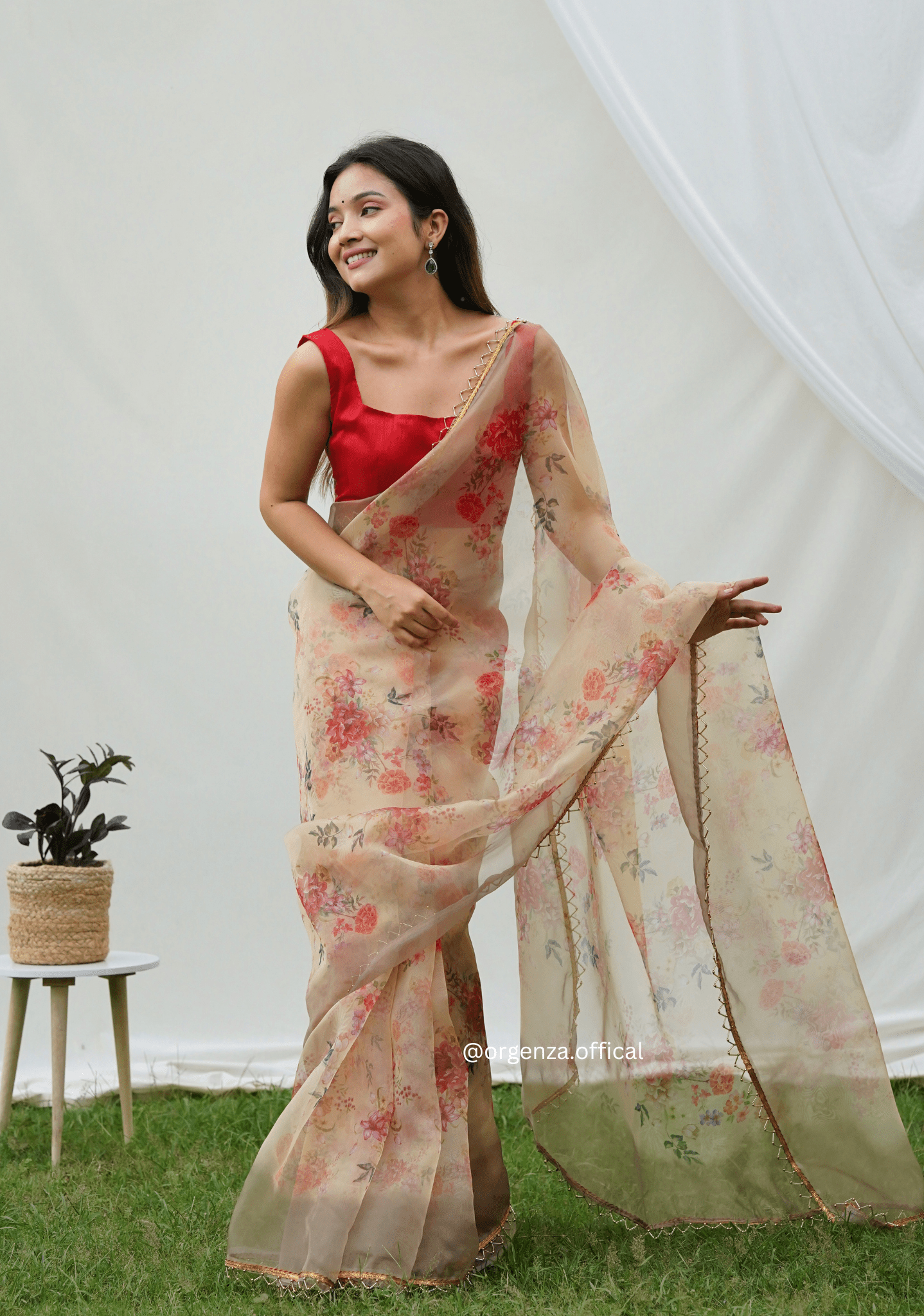 Pure Organza Saree With Heavy Lace Border - Orgenza Store - digisoch
