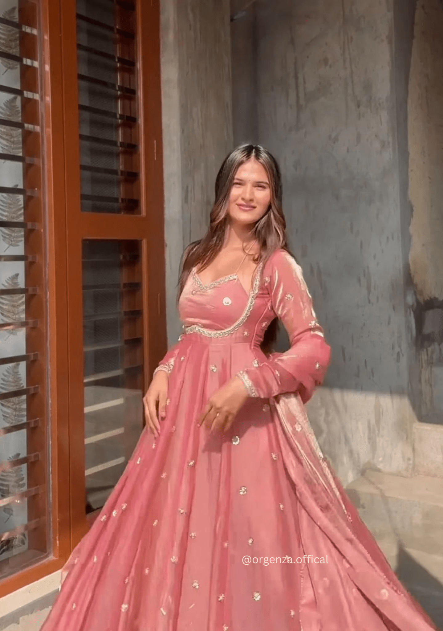 Premium Readymade Fandy Anarkali Suit Set (3-Piece) with Zari & Sequins Embroidery