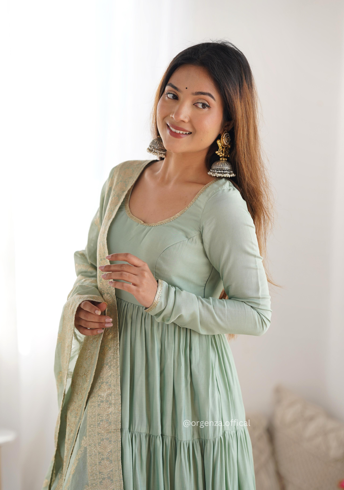 Roman Silk Fully Flair Anarkali Kurti