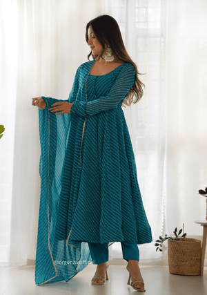 Georgette Silk Laheriya Print Anarkali - Orgenza Store - digisoch