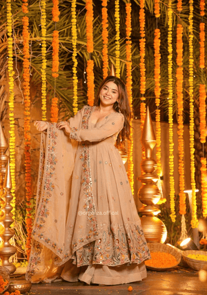Premium Embroidered Anarkali Sharara Suit Set – 3 PCS - Orgenza Store - digisoch