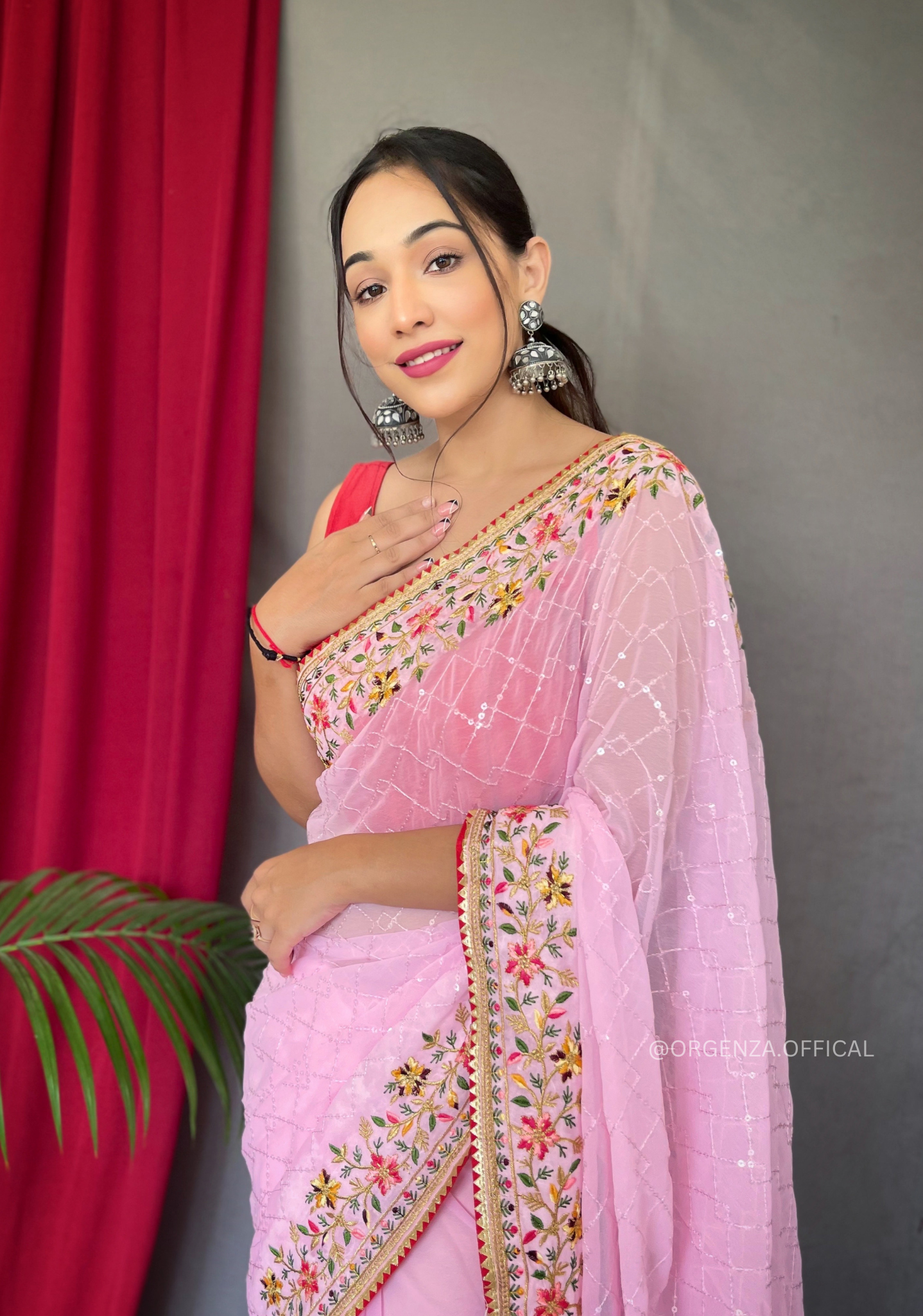 Pure Georgette Saree With Embroidery work - Orgenza Store