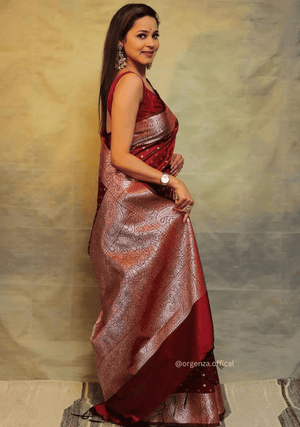 Lichi Silk Saree With Jacquard Zari Work - Orgenza Store - digisoch