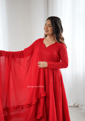 Pure Lukhnowi Sequence Work Anarkali - Orgenza Store - digisoch