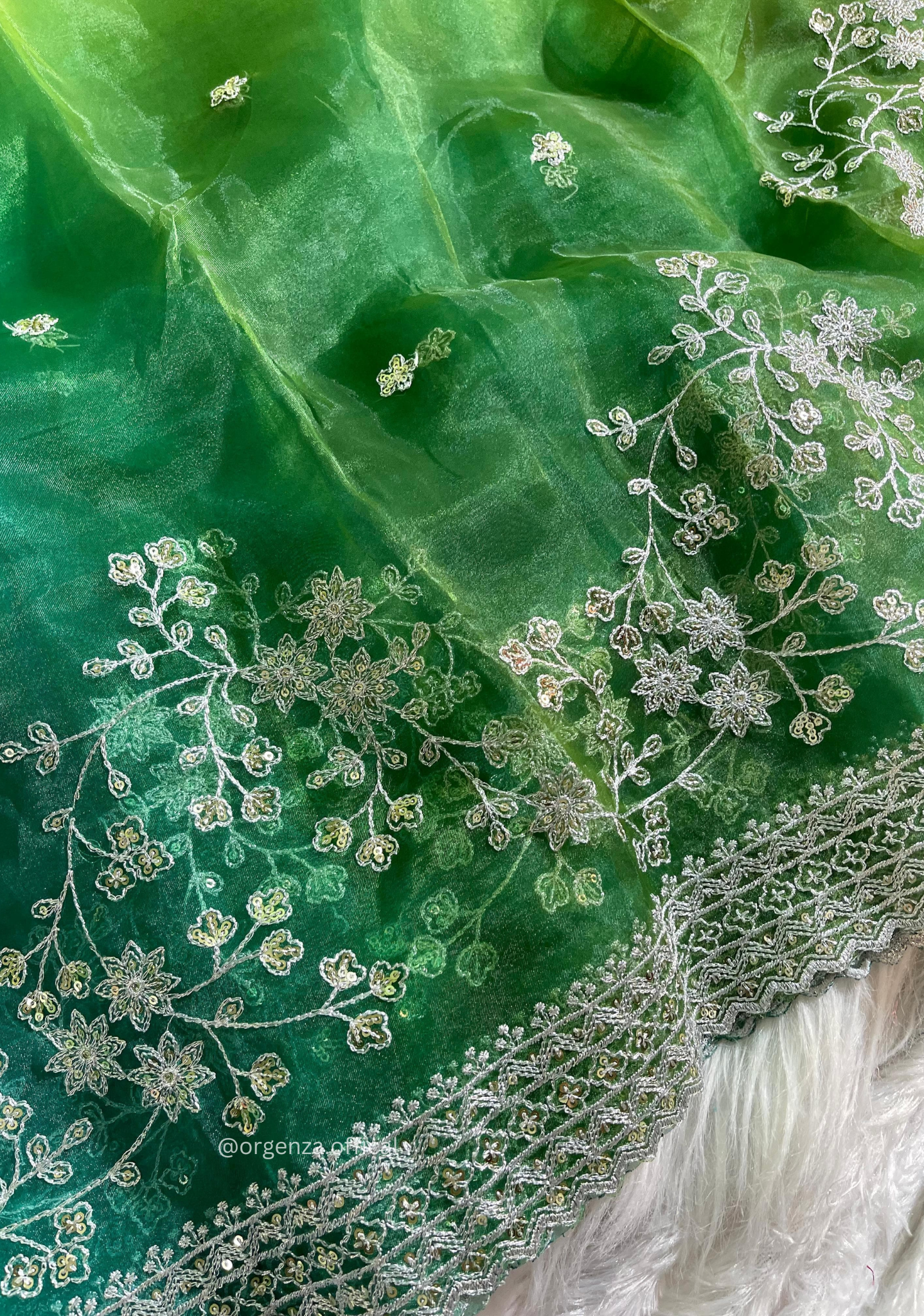 Organza Silk Saree With Beautiful Embroidery Zari Work - Orgenza Store