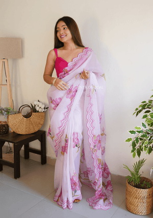Organza Saree With Digital Print - Orgenza Store - digisoch