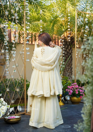 Real Mirror Work Jari Silk Sharara Suit Ready to Wear Premium Set - Orgenza Store - digisoch