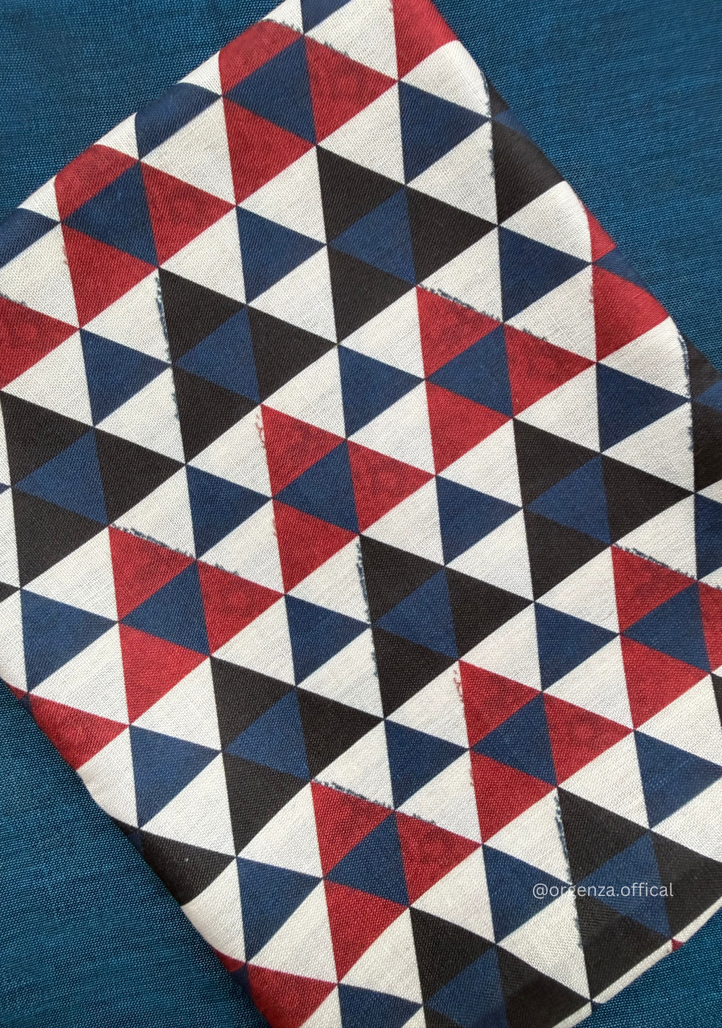 Rama Blue Colour Cotton Saree With Tringle Print Blouse