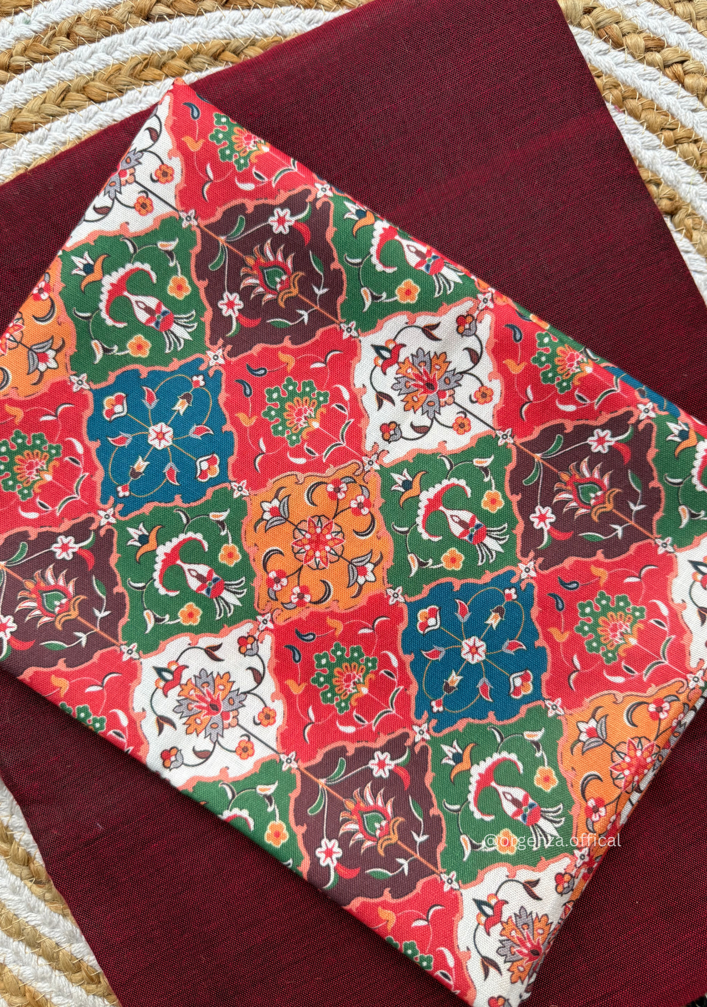 Maroon Cotton Saree With Chex print Blouse - Orgenza Store - digisoch