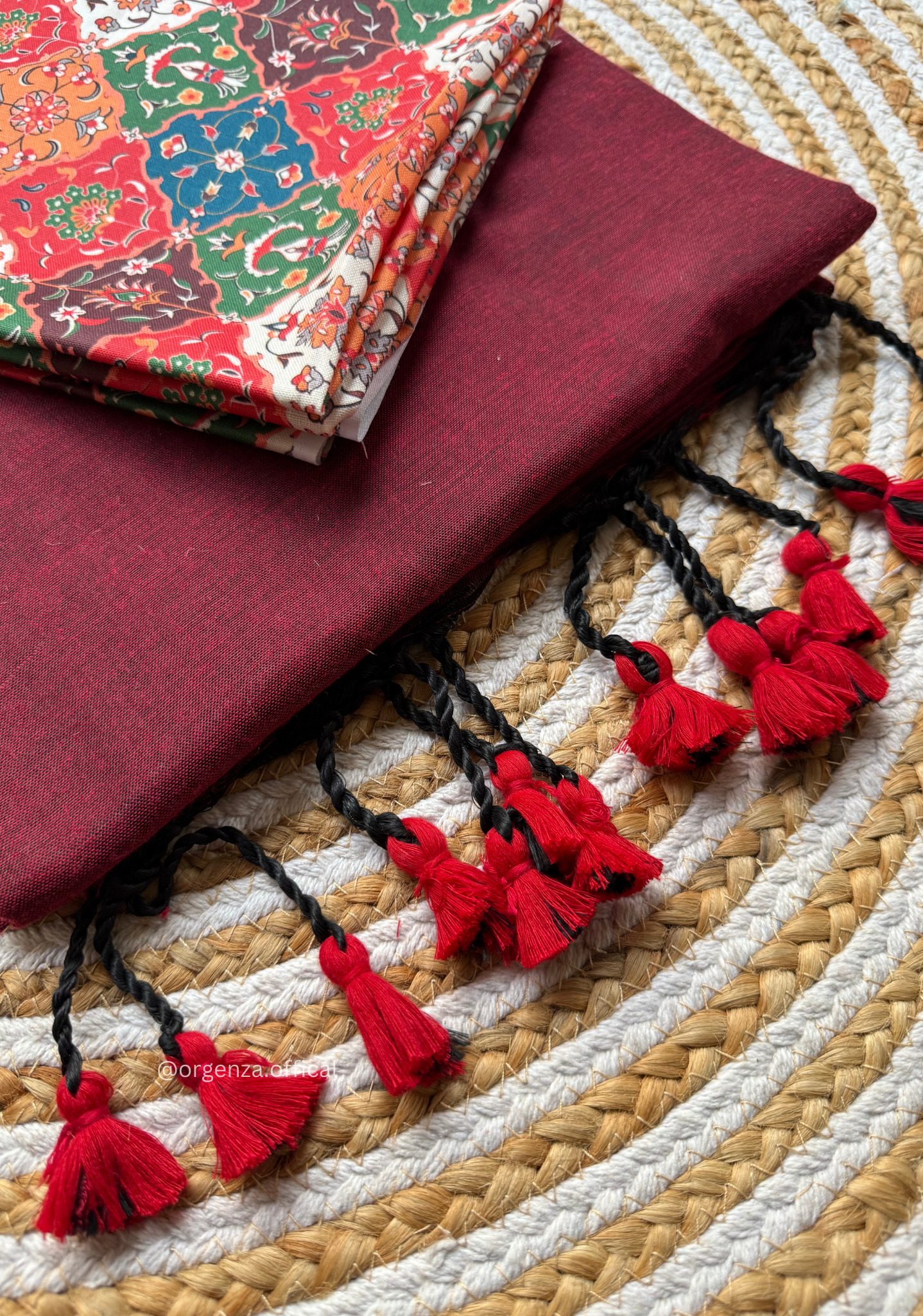 Maroon Cotton Saree With Chex print Blouse