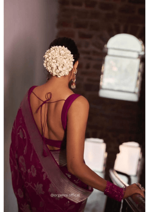 Lichi Silk Saree With Jacquard Zari Work - Orgenza Store - digisoch