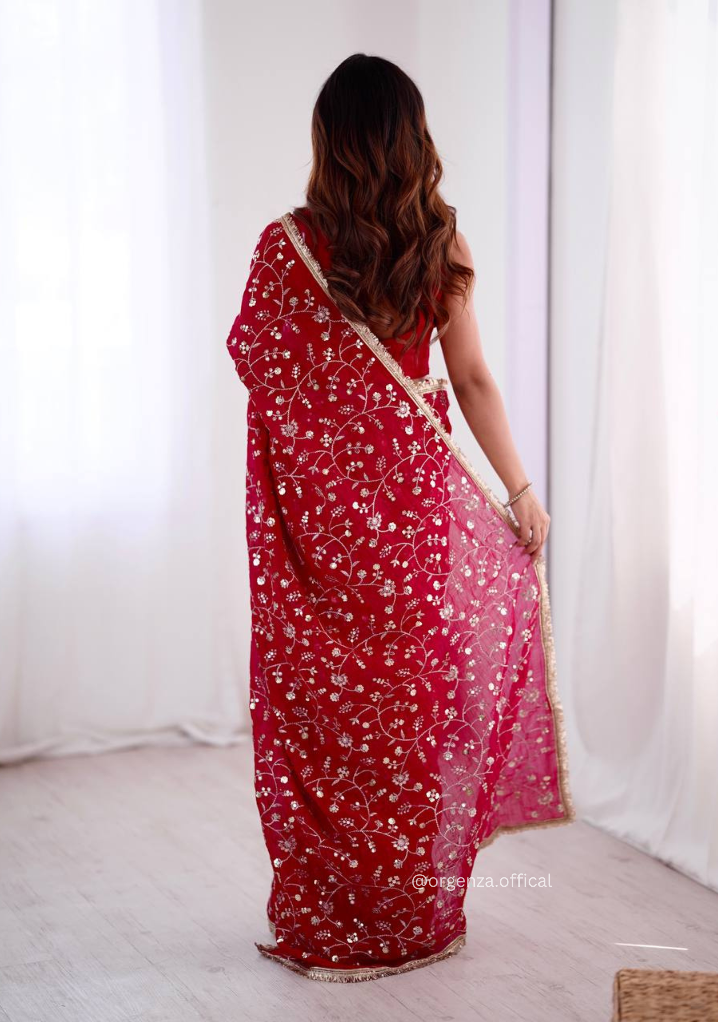 Dark Pink Colour Crunchy Silk Saree