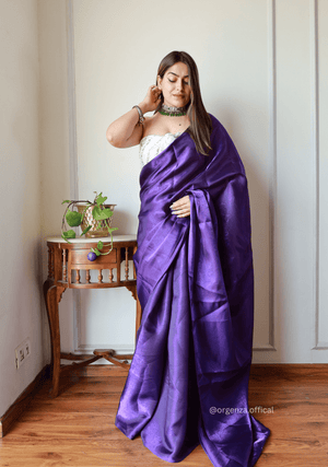 Plain Purple Colour Jimmy Choo Saree - Orgenza Store - digisoch
