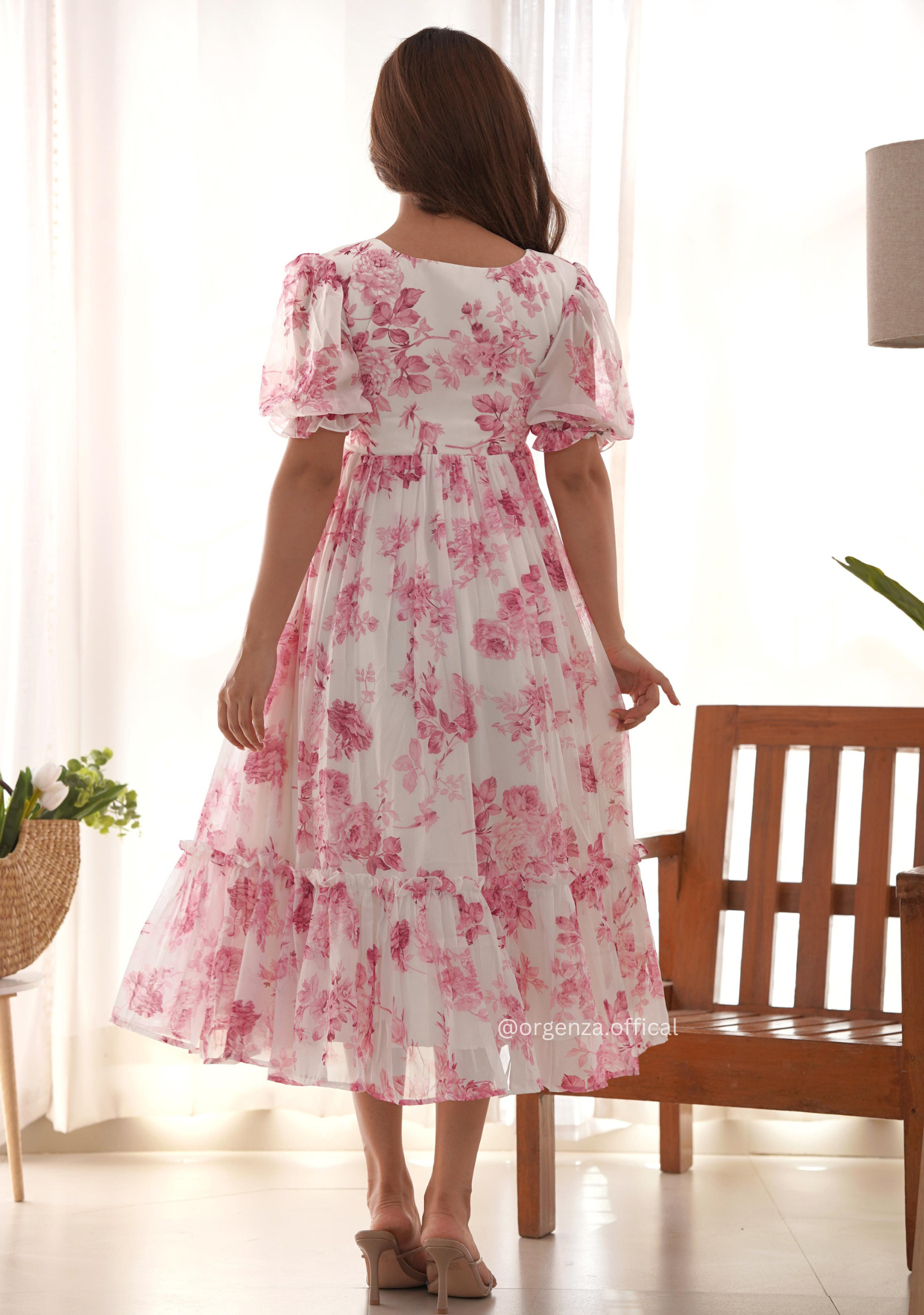 Pink Colour Georgette One Piece Dress - Orgenza Store