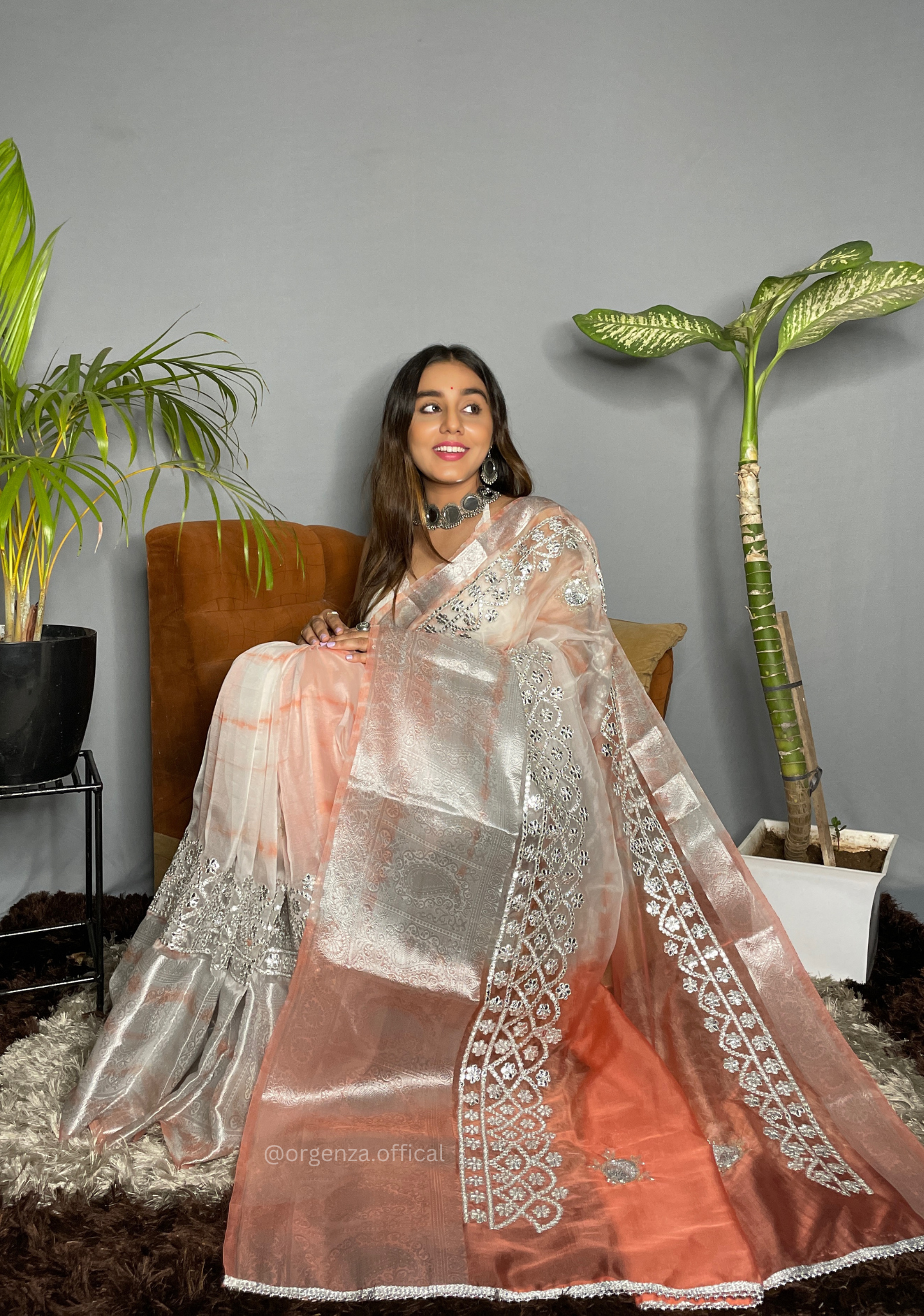 Organza Silk Saree With Gotta Patti Work - Orgenza Store
