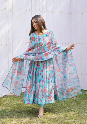 Pure Tabby Silk Organza Silk Anarkali Kurtis - Orgenza Store - digisoch