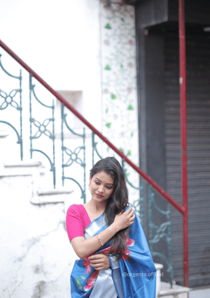 Tussur Satin Silk Saree With Triangle Print - Orgenza Store - digisoch