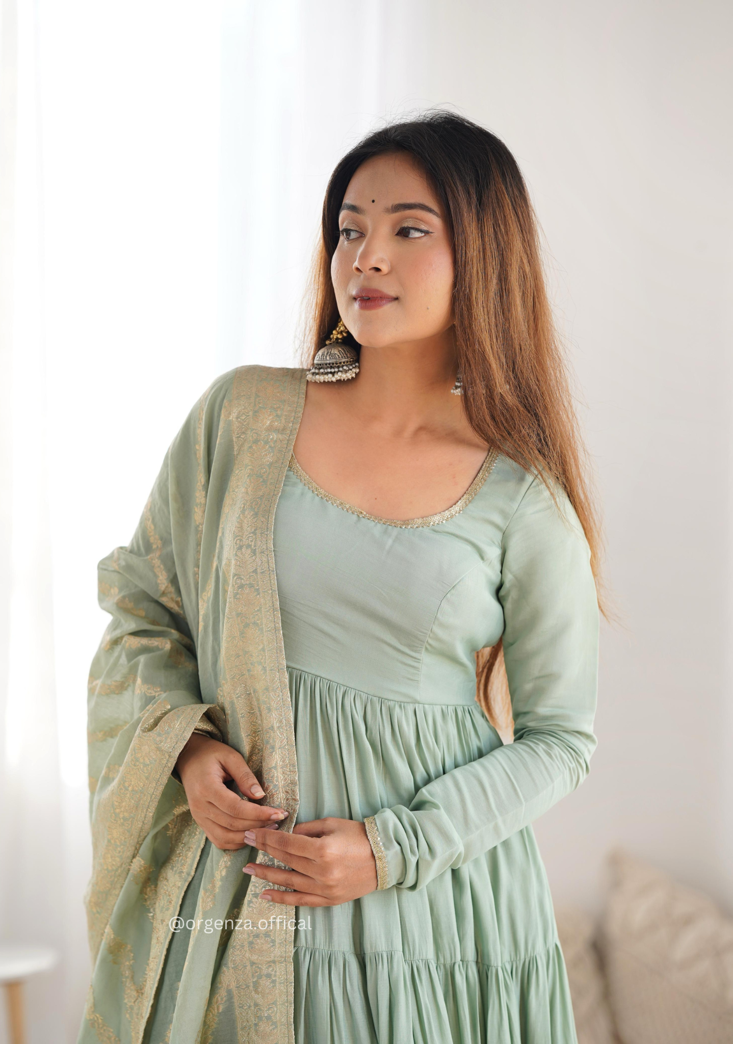 Roman Silk Fully Flair Anarkali Kurti