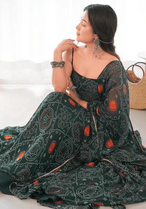 Pure Chiffon Bandhani Gown - Orgenza Store - digisoch