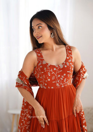 Pure Georgette Silk Fully Flair Anarkali Kurti - Orgenza Store