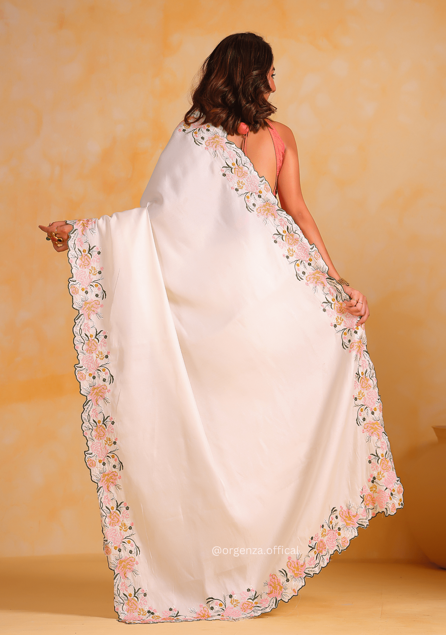 Tussar Satin Silk Saree With Embroidery Viscos Thread Work - Orgenza Store - digisoch