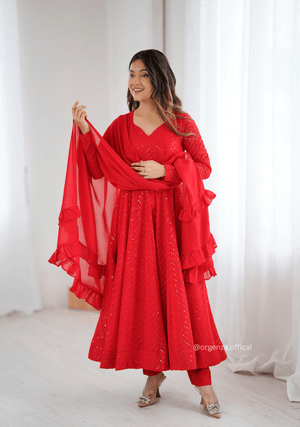 Pure Lukhnowi Sequence Work Anarkali - Orgenza Store - digisoch