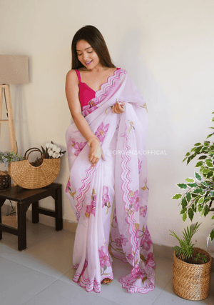 Organza Saree With Digital Print - Orgenza Store - digisoch