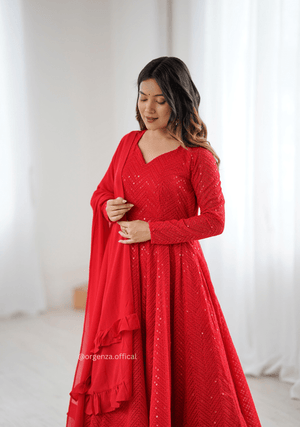 Pure Lukhnowi Sequence Work Anarkali - Orgenza Store - digisoch