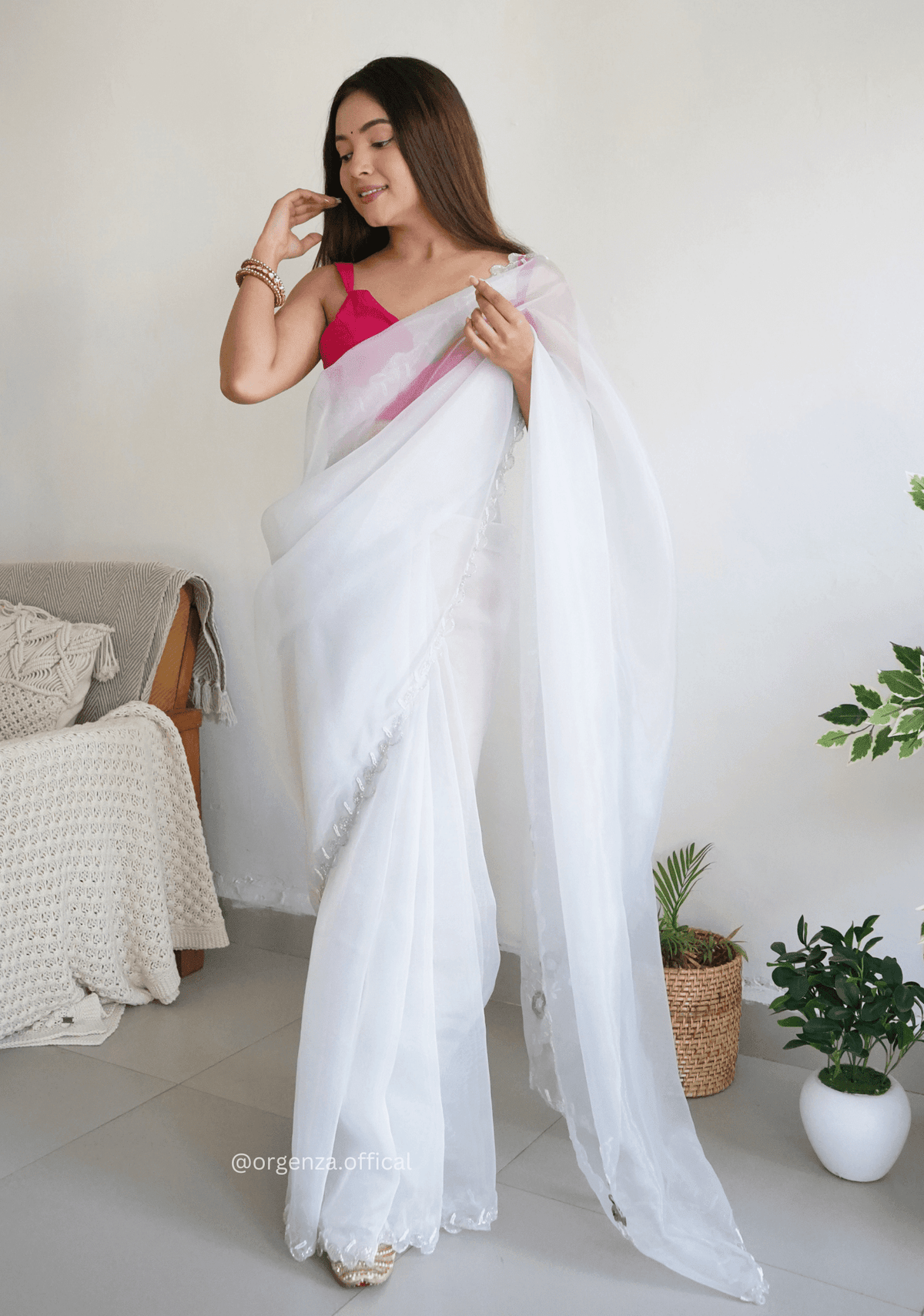 Light Grey Organza With Jardoshi And Khatli Work - Orgenza Store - digisoch
