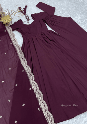 Roman Silk Chanderi Plain Anarkali Kurti - Orgenza Store - digisoch