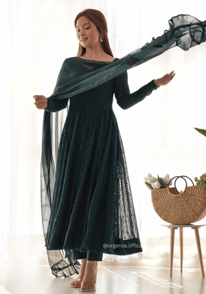Georgette Silk Lukhnowi Sequence Work Anarkali - Orgenza Store - digisoch