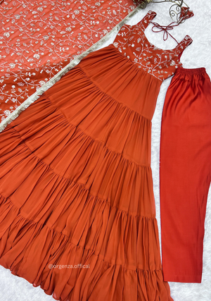 Pure Georgette Silk Fully Flair Anarkali Kurti - Orgenza Store