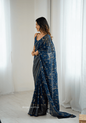 Morpich Colour Georgette Silk Saree - Orgenza Store - digisoch