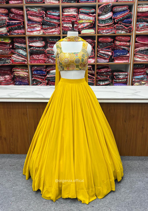 Yellow Colour Georgette Lengha Choli - Orgenza Store