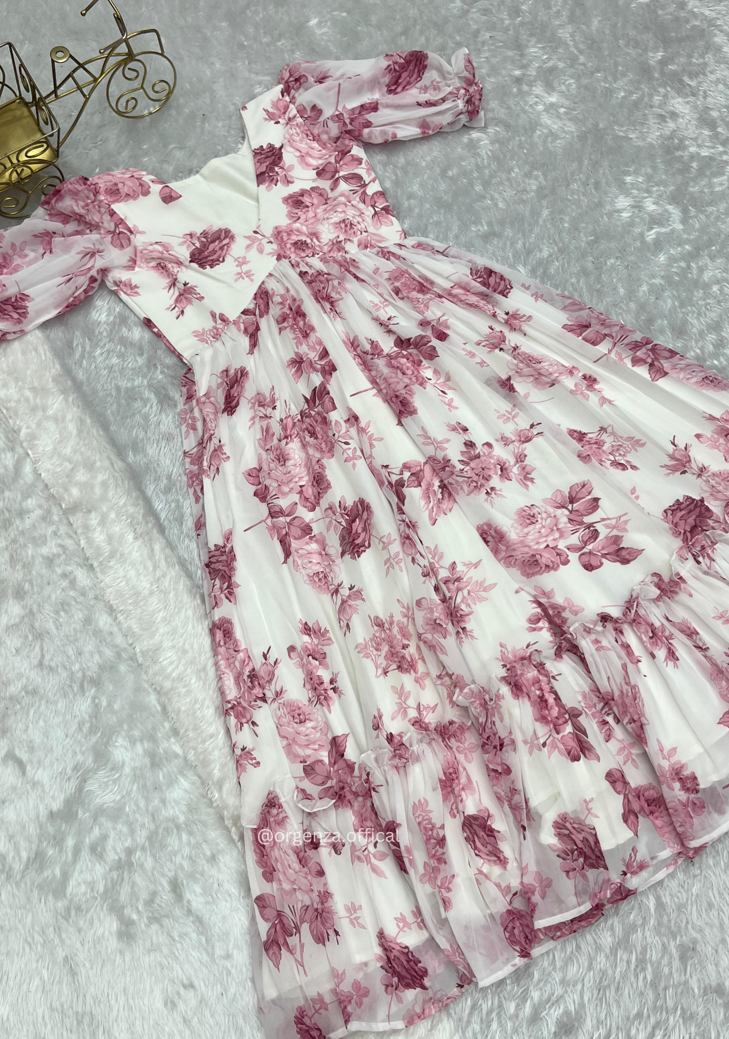 Pink Colour Georgette One Piece Dress - Orgenza Store