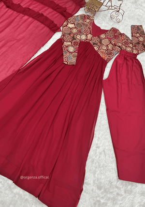 Red Colour Georgette Kurta Set - Orgenza Store - digisoch