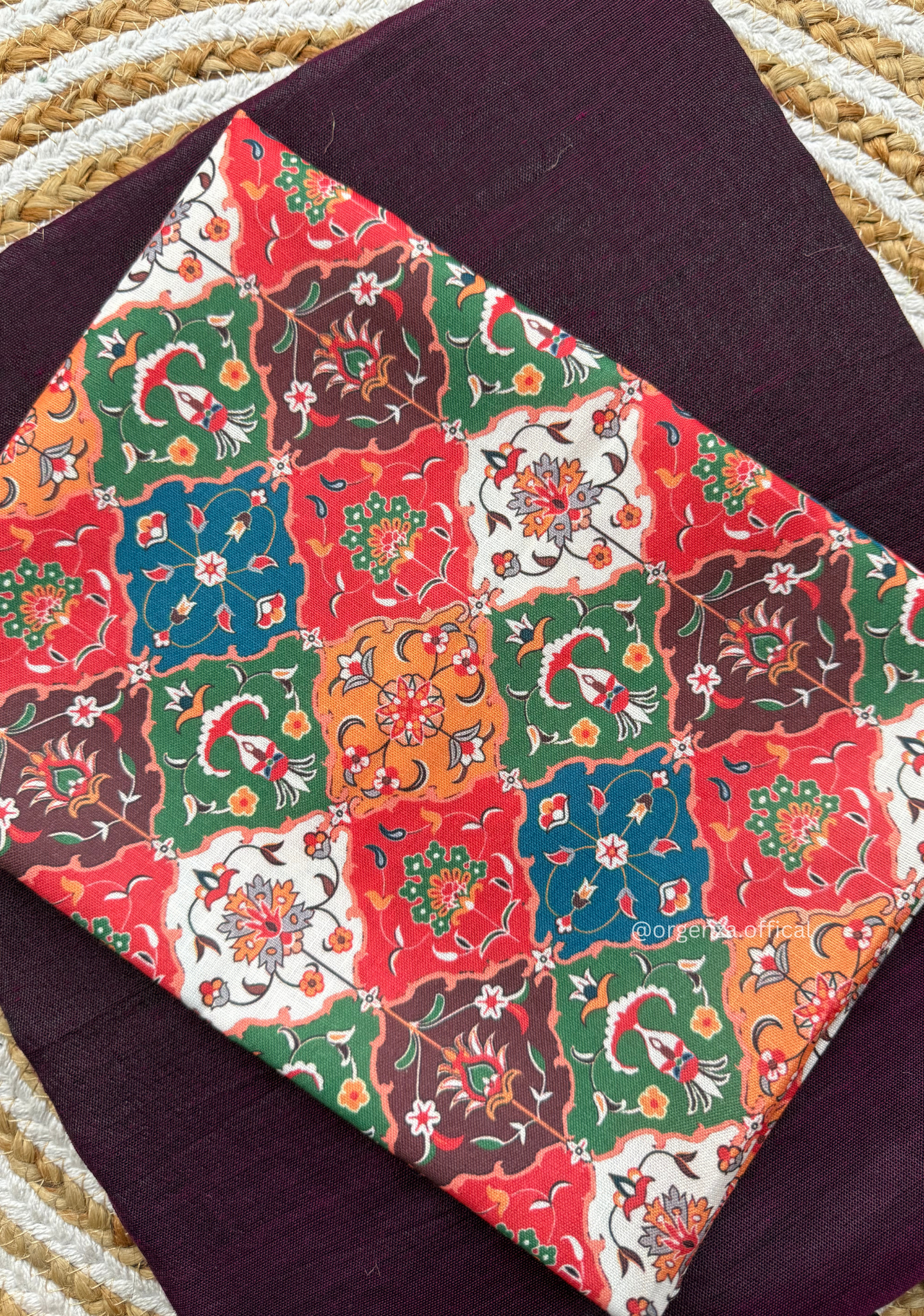 Wine Colour Cotton Saree With Chex Print Blouse